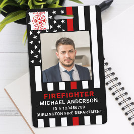 ID van brandweerdienst Persoonlijke fotobrandweerm Badge