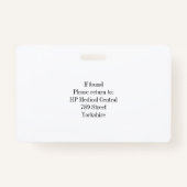 ID van Logo bedrijf voor bezoekers op maat Badge (Achterkant)