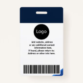 ID van medewerker van aangepast bedrijf, Photo Log Badge (Achterkant)