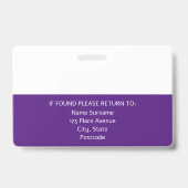 ID van Photo ID Badge Personalized Company Employe (Achterkant)