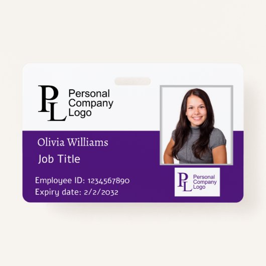 ID van Photo ID Badge Personalized Company Employe (Voorkant)