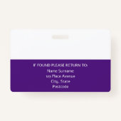 ID van Photo ID Badge Personalized Company Employe (Achterkant)