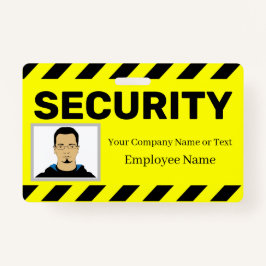 ID voor Bright Yellow Custom Photo Security Guard Badge