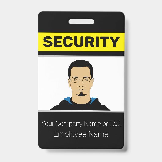 ID voor de zwarte en gele aangepaste fotobeveiligi Badge (Voorkant)