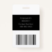 ID voor de zwarte en witte aangepaste fotobeveilig Badge (Achterkant)