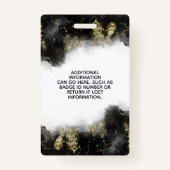 ID voor zwarte en goudmatige vloeibare Waterverf Badge (Achterkant)