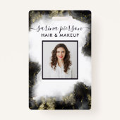 ID voor zwarte en goudmatige vloeibare Waterverf Badge (Voorkant)