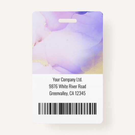 ID Waterverf Paarse werknemer bij aangepast bedrij Badge (Achterkant)