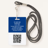 ID werknemer - Foto, QR-code, Logo, naam blauwe ba Badge (Achterkant met draagriem)