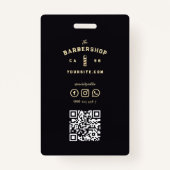 ID werknemers Barbershop Gold Barber Badge (Achterkant)