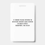 ID ziekenhuismedewerker Foto Logo Barcode Badge (Achterkant)