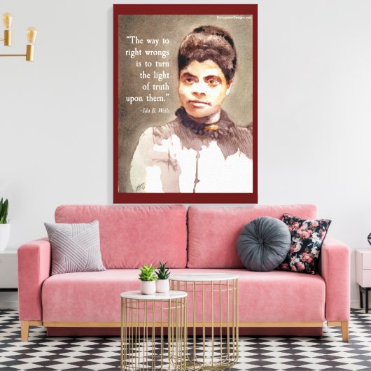 Ida B Wells en het "juiste & verkeerde Citaat" Canvas Afdruk (Insitu (Woonkamer))