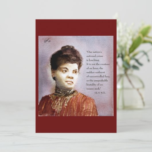 Ida B Wells & Quote Prachtige Waterverf Aankondiging (Staand voorkant)
