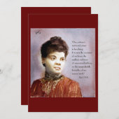 Ida B Wells & Quote Prachtige Waterverf Aankondiging (Voorkant / Achterkant)