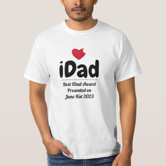 IDad, prijs voor beste vader, gepersonaliseerde +  T-shirt (Voorkant)