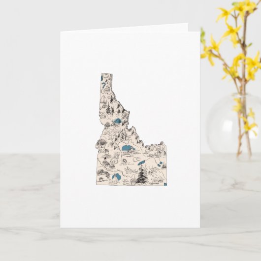 Idaho  Afbeelding Kaart Grote Groeten (Gele Bloem)