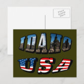 Idaho Afbeelding State and Flag USA Text Briefkaart (Voorkant / Achterkant)
