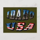 Idaho Afbeelding State and Flag USA Text Briefkaart (Voorkant)