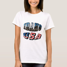 Idaho Afbeelding State and Flag USA Text T-shirt