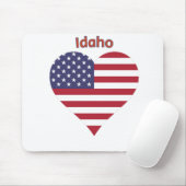 Idaho American Flag Heart Muismat (Met muis)
