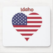 Idaho American Flag Heart Muismat (Voorkant)