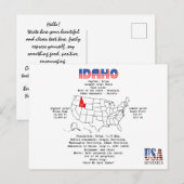 Idaho American staat op een kaart en nuttige infor (Voorkant / Achterkant)