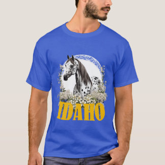 Idaho Appaloosa With Border Of Syringa Flowers T-shirt