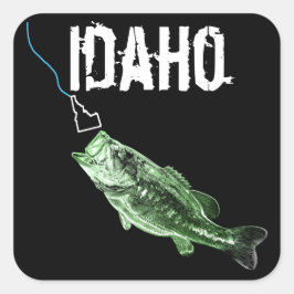 IDAHO BASS - HIER FISHY FISHY - STRIKT IDAHO VIERKANTE STICKER