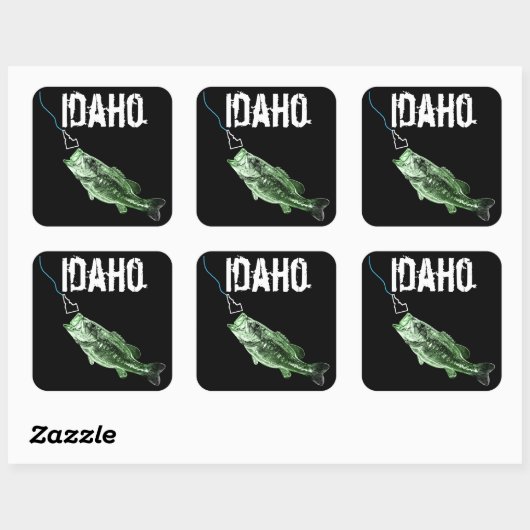IDAHO BASS - HIER FISHY FISHY - STRIKT IDAHO VIERKANTE STICKER (Vel)