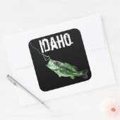 IDAHO BASS - HIER FISHY FISHY - STRIKT IDAHO VIERKANTE STICKER (Envelop)