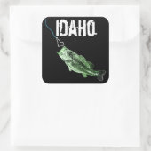 IDAHO BASS - HIER FISHY FISHY - STRIKT IDAHO VIERKANTE STICKER (Tas)