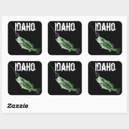 IDAHO BASS - HIER FISHY FISHY - STRIKT IDAHO VIERKANTE STICKER