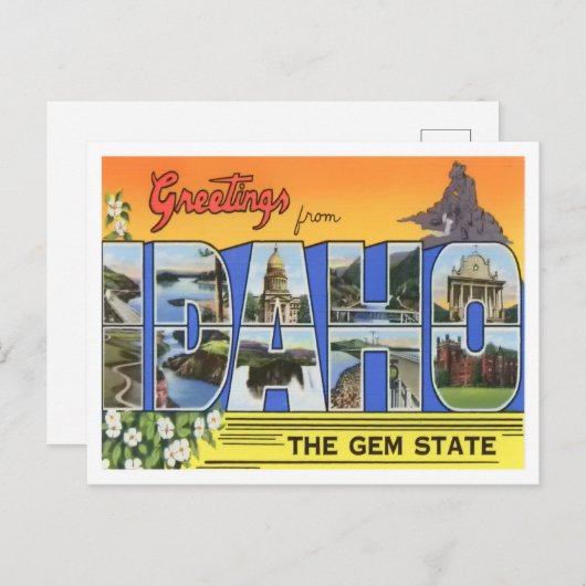 Idaho  Big Letters Briefkaart (Voorkant / Achterkant)