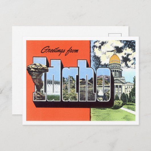 Idaho  Big Letters Briefkaart (Voorkant / Achterkant)
