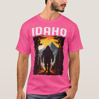 Idaho Bigfoot Sunset Retro 70s  wandelkamp T-shirt