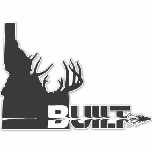 Idaho bouwt Deer Hunter Vinyl Decal Sticker (Voorkant)
