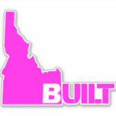 Idaho bouwt Vinyl Decal Hot Pink Sticker (Voorkant)