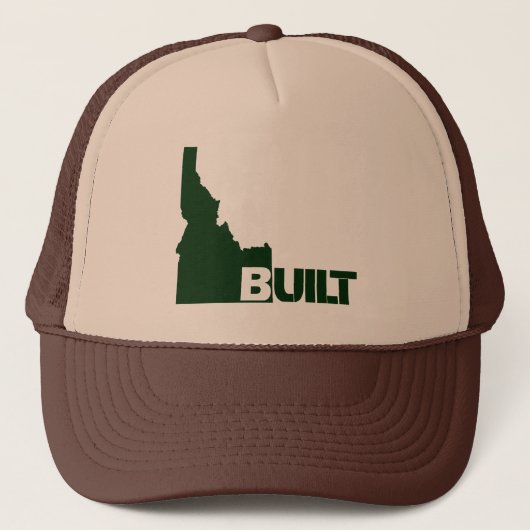 Idaho Built Center (Donkergroen) Trucker Hat Pet (Voorkant)