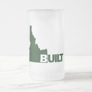 Idaho Built (Donkergroen) Frosted Glass Beer Mok