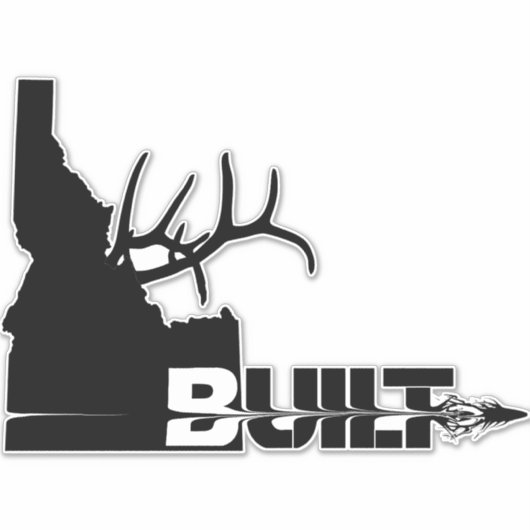Idaho Built Elk Jager Vinyl Sticker (Voorkant)