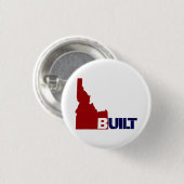 Idaho Built (Red White & Blue)-Button Ronde Button 3,2 Cm (Voorkant /achterkant)