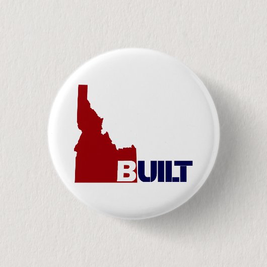 Idaho Built (Red White & Blue)-Button Ronde Button 3,2 Cm (Voorkant)