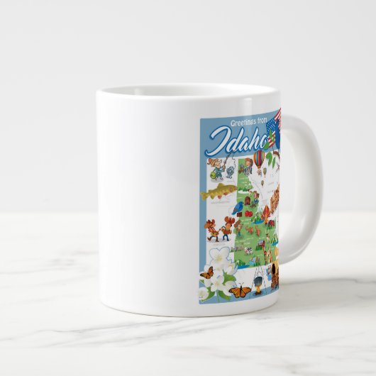 Idaho Cartoon Map Grote Koffiekop (Voorkant rechts)