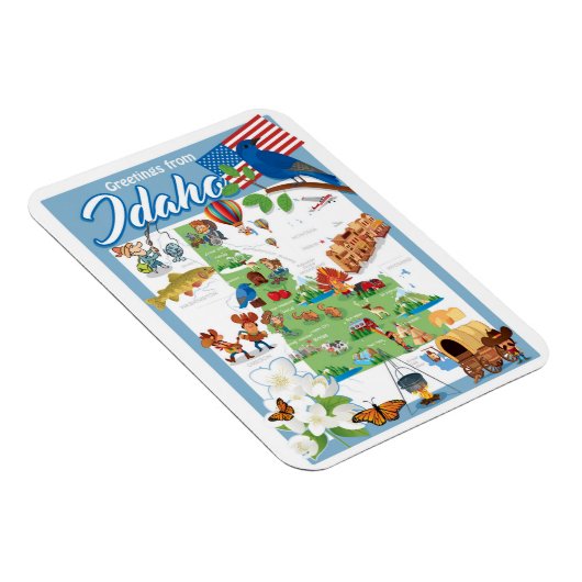 Idaho Cartoon Map Magneet (Rechterzijde)