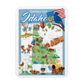 Idaho Cartoon Map Magneet (Verticaal)
