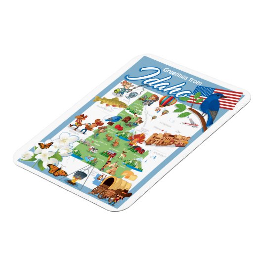Idaho Cartoon Map Magneet (Linkerzijde)
