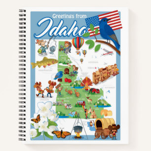Idaho Cartoon Map Notitieboek
