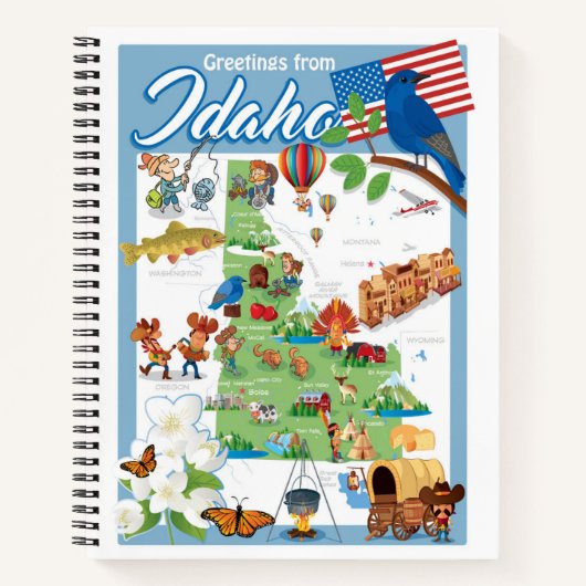 Idaho Cartoon Map Notitieboek (Voorkant)