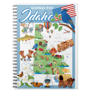 Idaho Cartoon Map Notitieboek