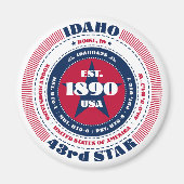 Idaho Circle Typography Souvenir Magnet (Voorkant)